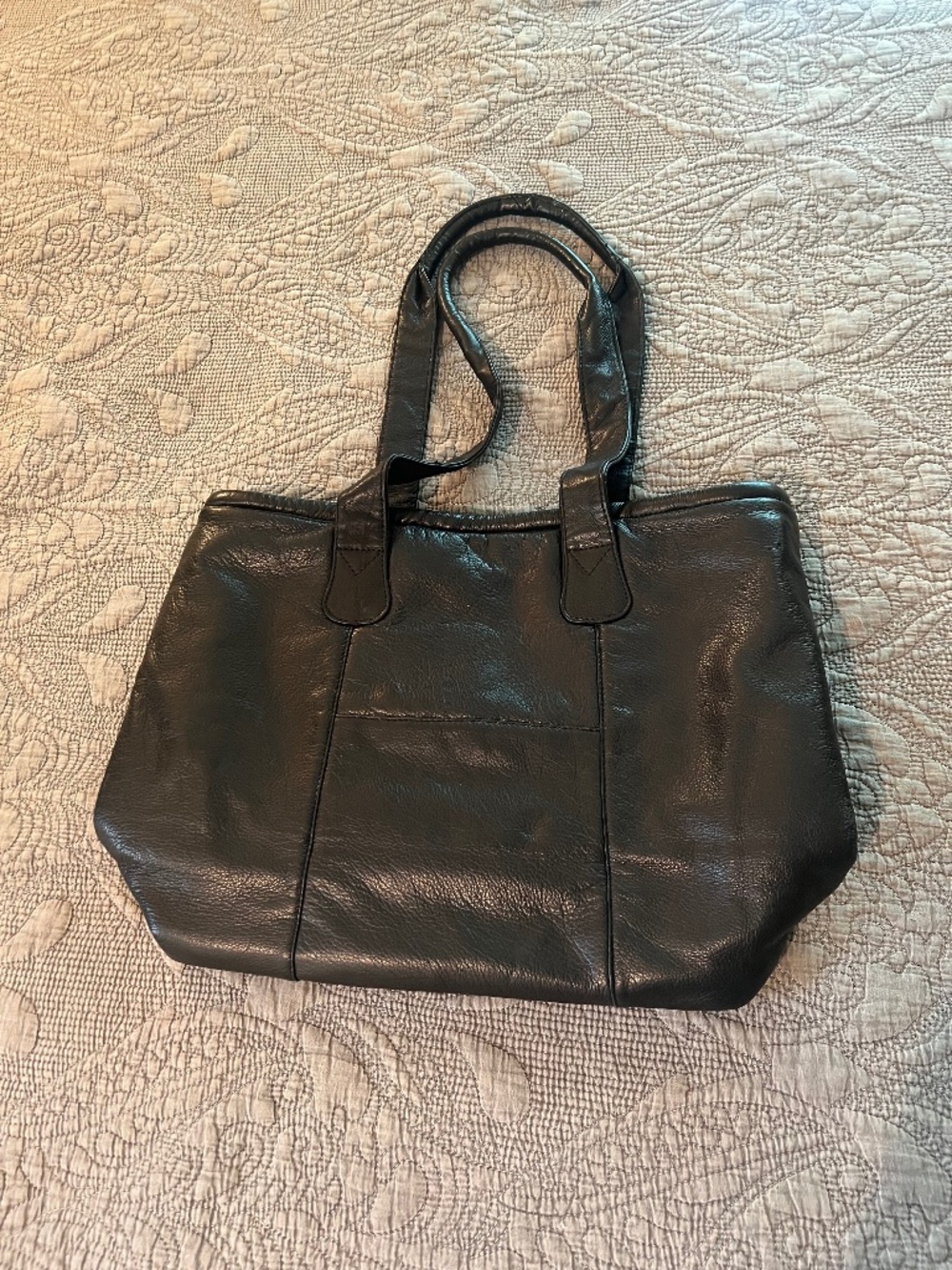 Canyon Outdoor Genuine Leather BSNF Black Large Tote Weatherproof Lining